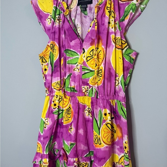 Donna Morgan Purple Dress with Lemon Print | size 8 | - Picture 4 of 9
